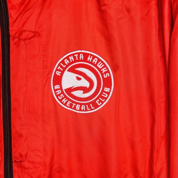 NBA GT-III Atlanta Hawks Full Zip Jacket Mens Sz XL Red Basketball Windbreaker - Picture 3 of 9